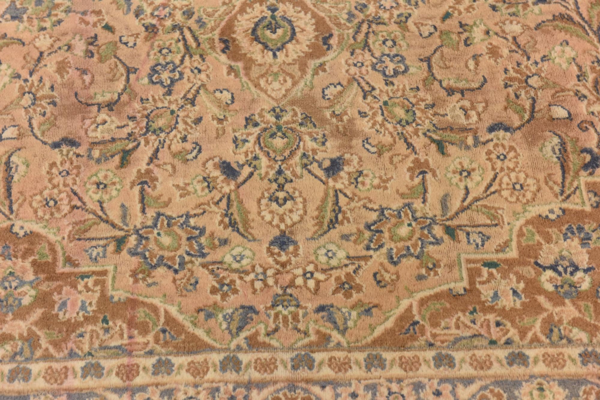 9' 8 x 12' 7 Hand Knotted Mashad Persian Wool Rug