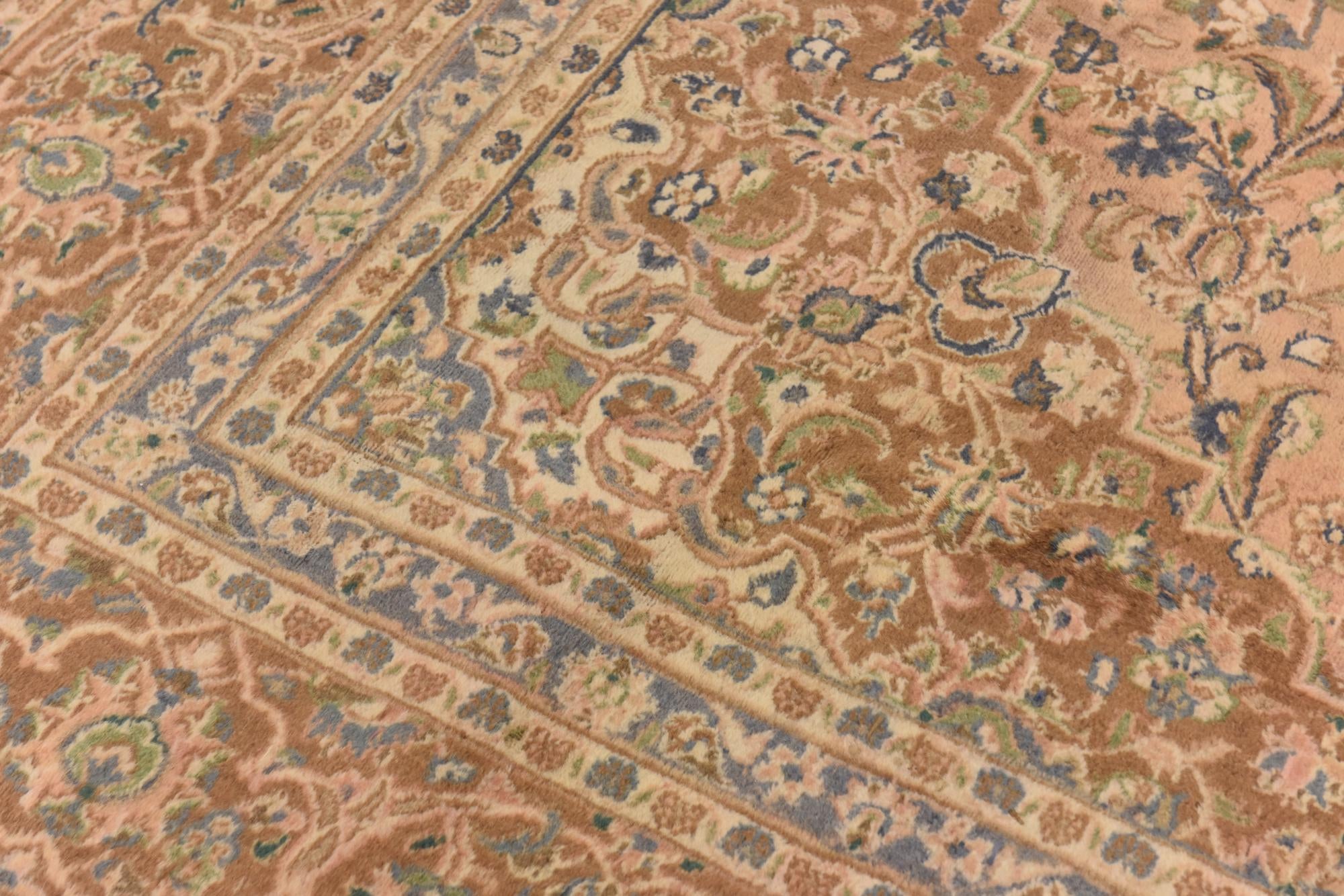 9' 8 x 12' 7 Hand Knotted Mashad Persian Wool Rug
