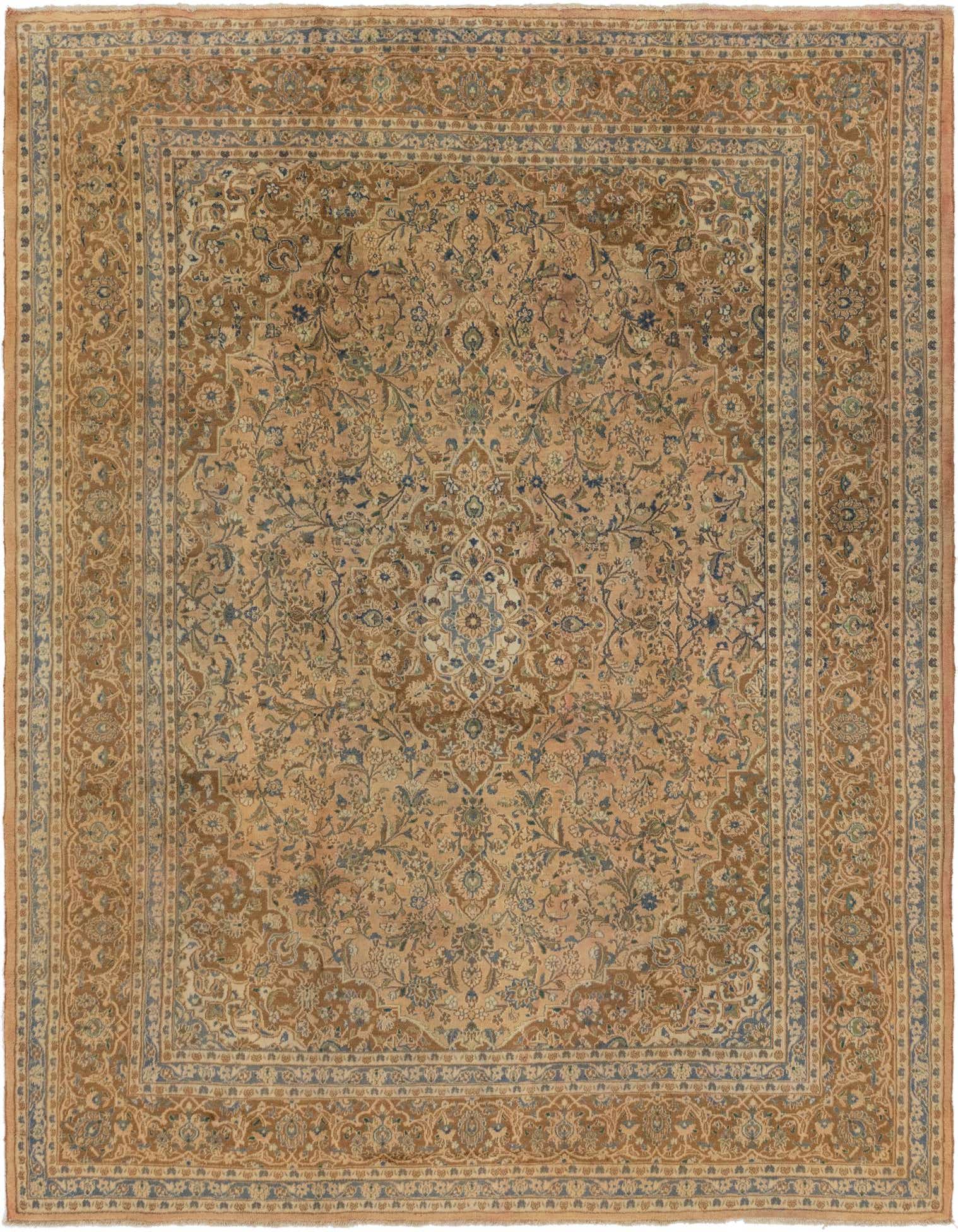 9' 8 x 12' 7 Hand Knotted Mashad Persian Wool Rug