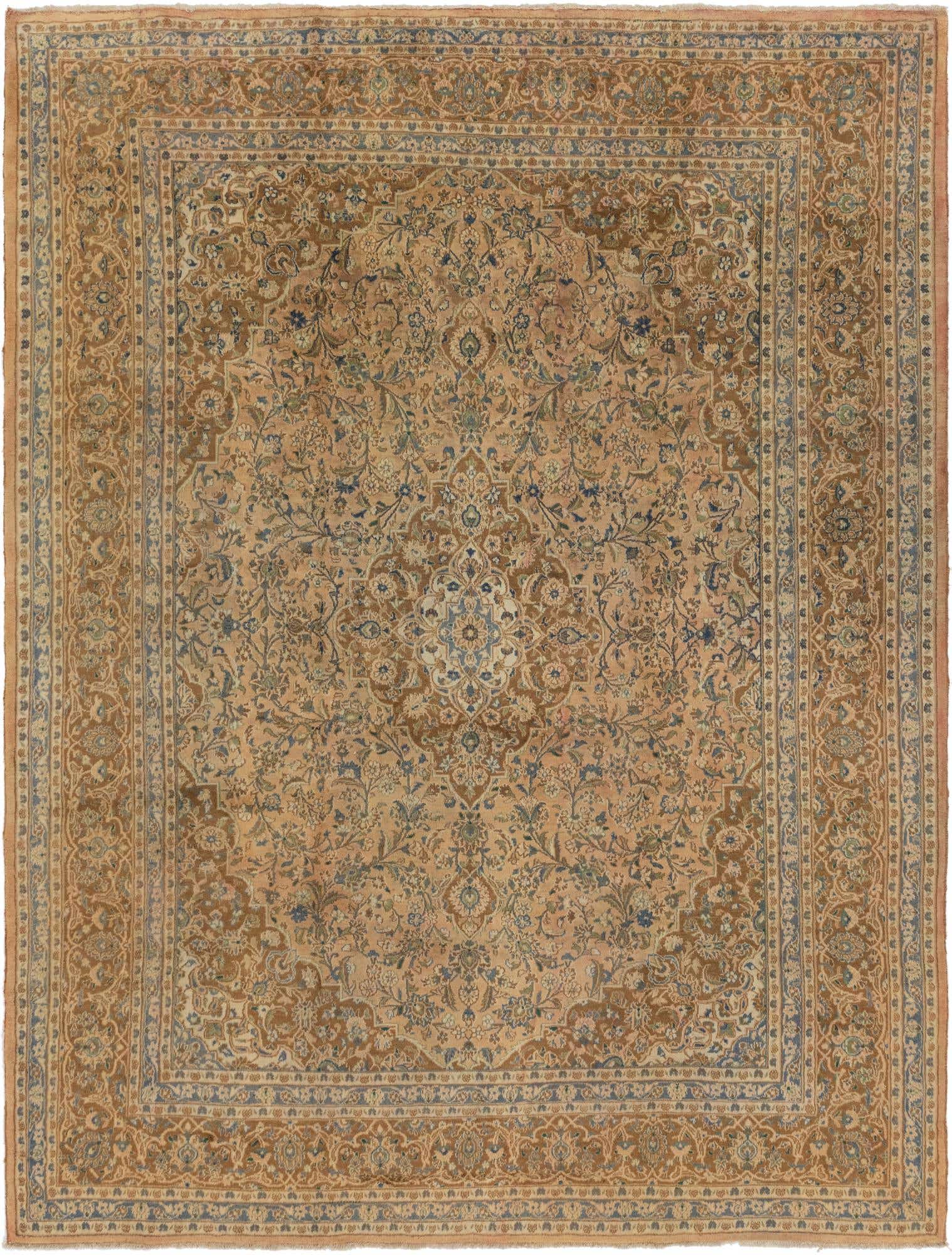 9' 8 x 12' 7 Hand Knotted Mashad Persian Wool Rug