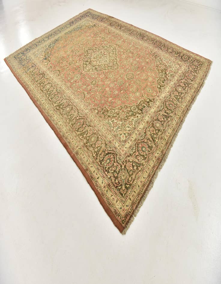 Detail image of 9' 7 x 13' 2  Hand Knotted Mashad Persian Wool Rug