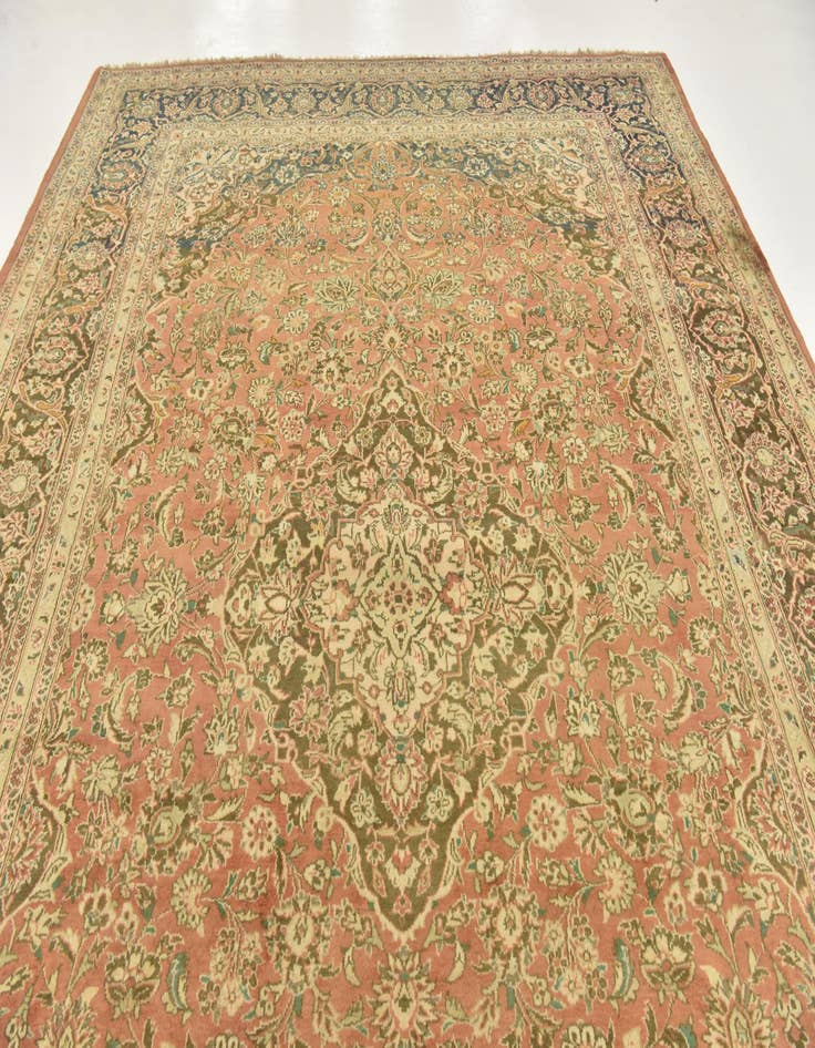 Detail image of 9' 7 x 13' 2  Hand Knotted Mashad Persian Wool Rug