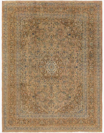 9' 8 x 12' 7 Hand Knotted Mashad Persian Wool Rug