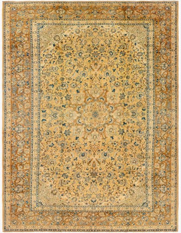 10' x 13' 5 Hand Knotted Mashad Persian Wool Rug