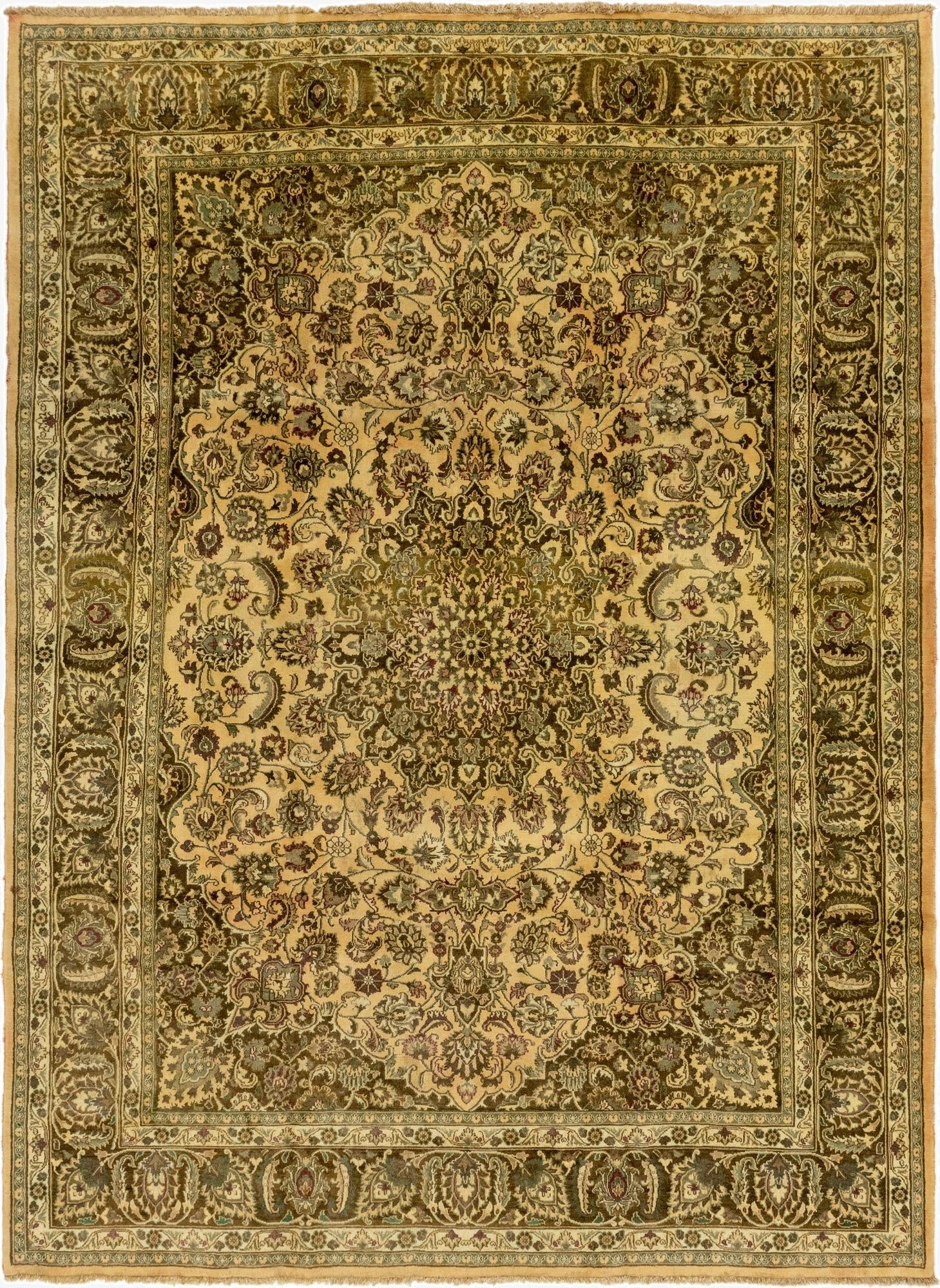 9' 10 x 13' 4  Hand Knotted Mashad Persian Wool Rug