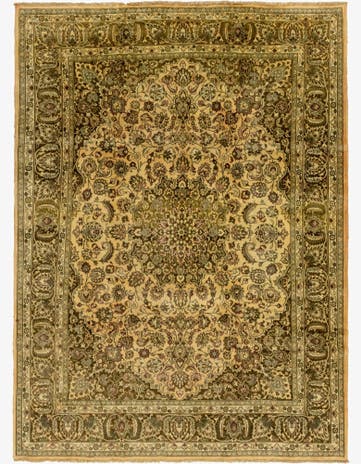 9' 10 x 13' 4 Hand Knotted Mashad Persian Wool Rug