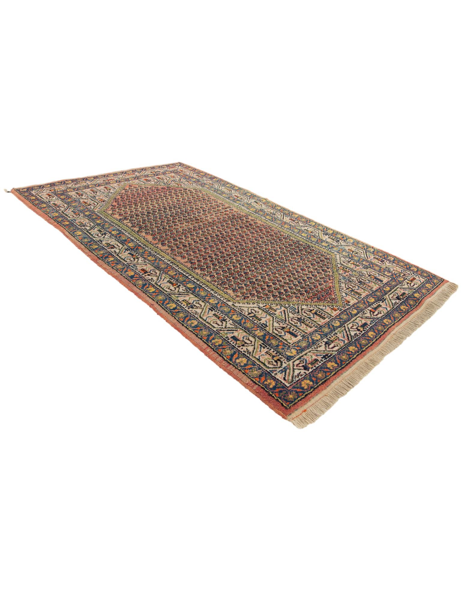 4' 1 x 6' 10 Hand Knotted Mir Wool Rug