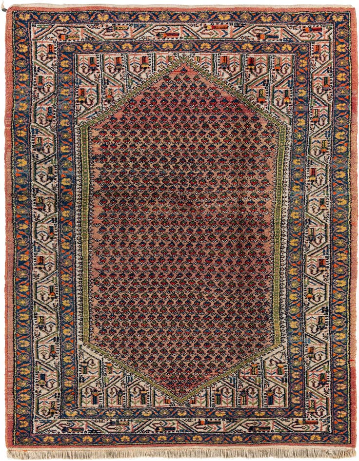 Detail image of 4' 1 x 6' 10 Hand Knotted Mir Wool Rug