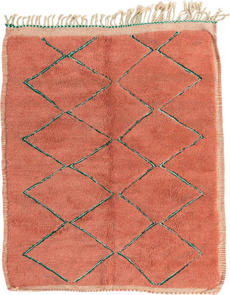 Detail image of 5' 4 x 8' 4 Hand Knotted Moroccan Wool Rug