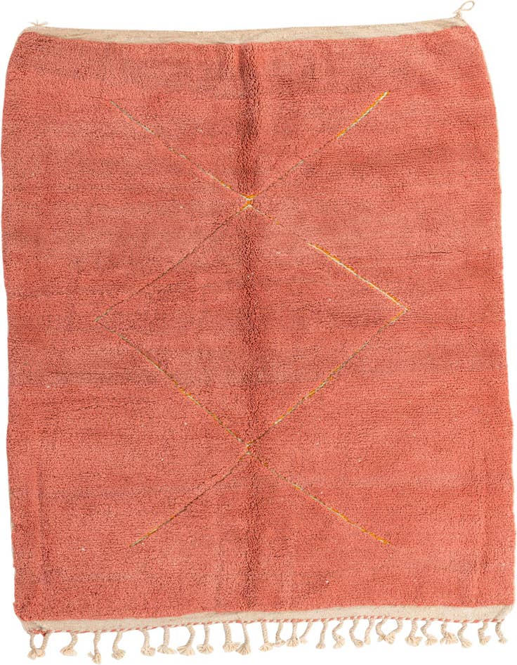Detail image of 5' 8 x 8' Hand Knotted Moroccan Wool Rug