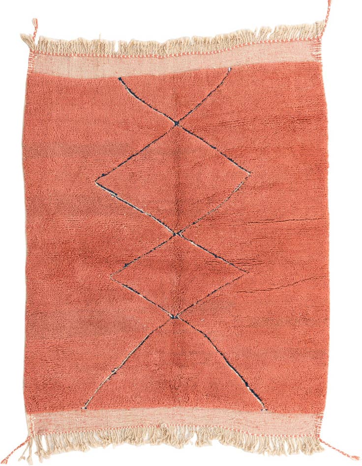 Detail image of 5' 7 x 7' 10 Hand Knotted Moroccan Wool Rug