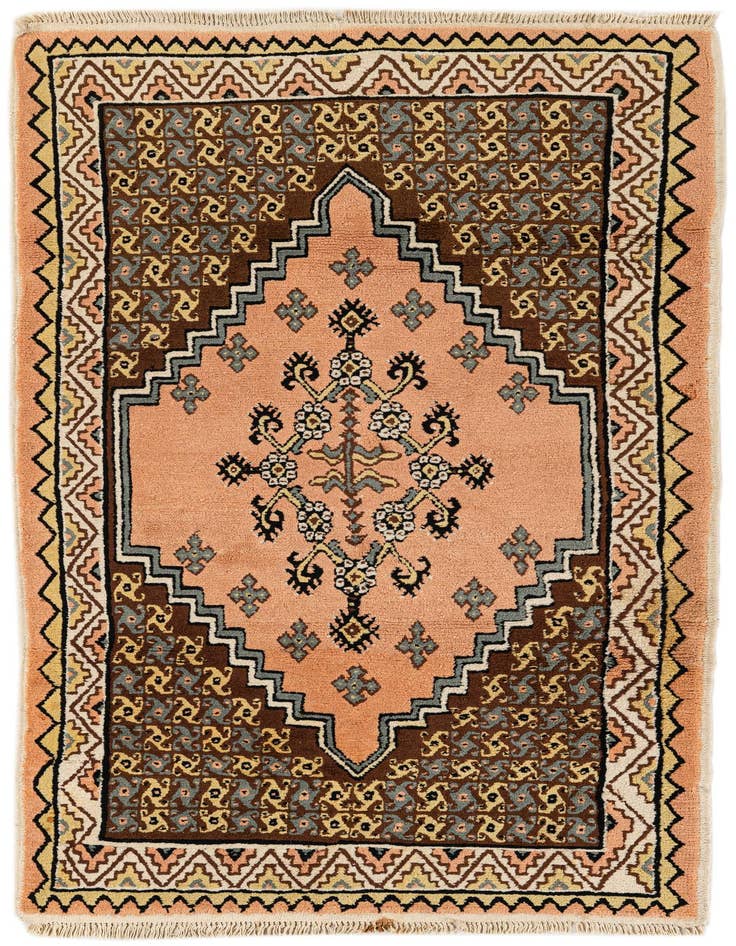 Detail image of 3' 6 x 6' 5 Hand Knotted Moroccan Wool Rug