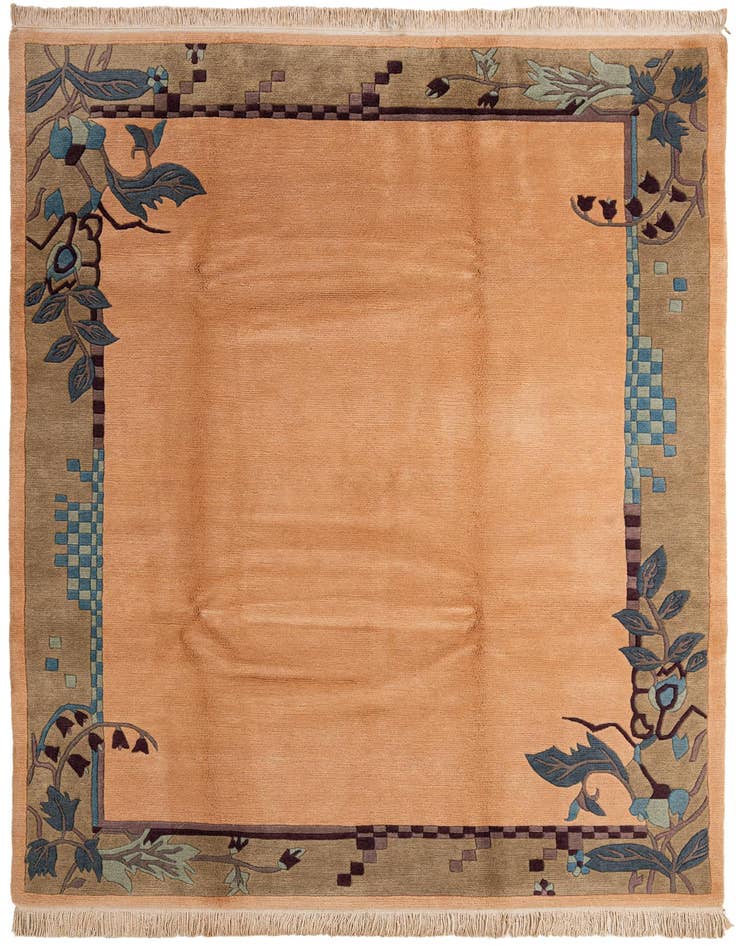 Detail image of 6' 6 x 9' 9 Hand Knotted Nepal Wool Rug