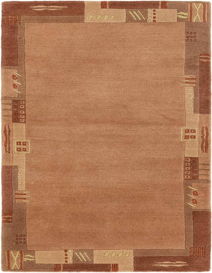 Detail image of 2' 4 x 4' 7 Hand Knotted Nepal Wool Rug