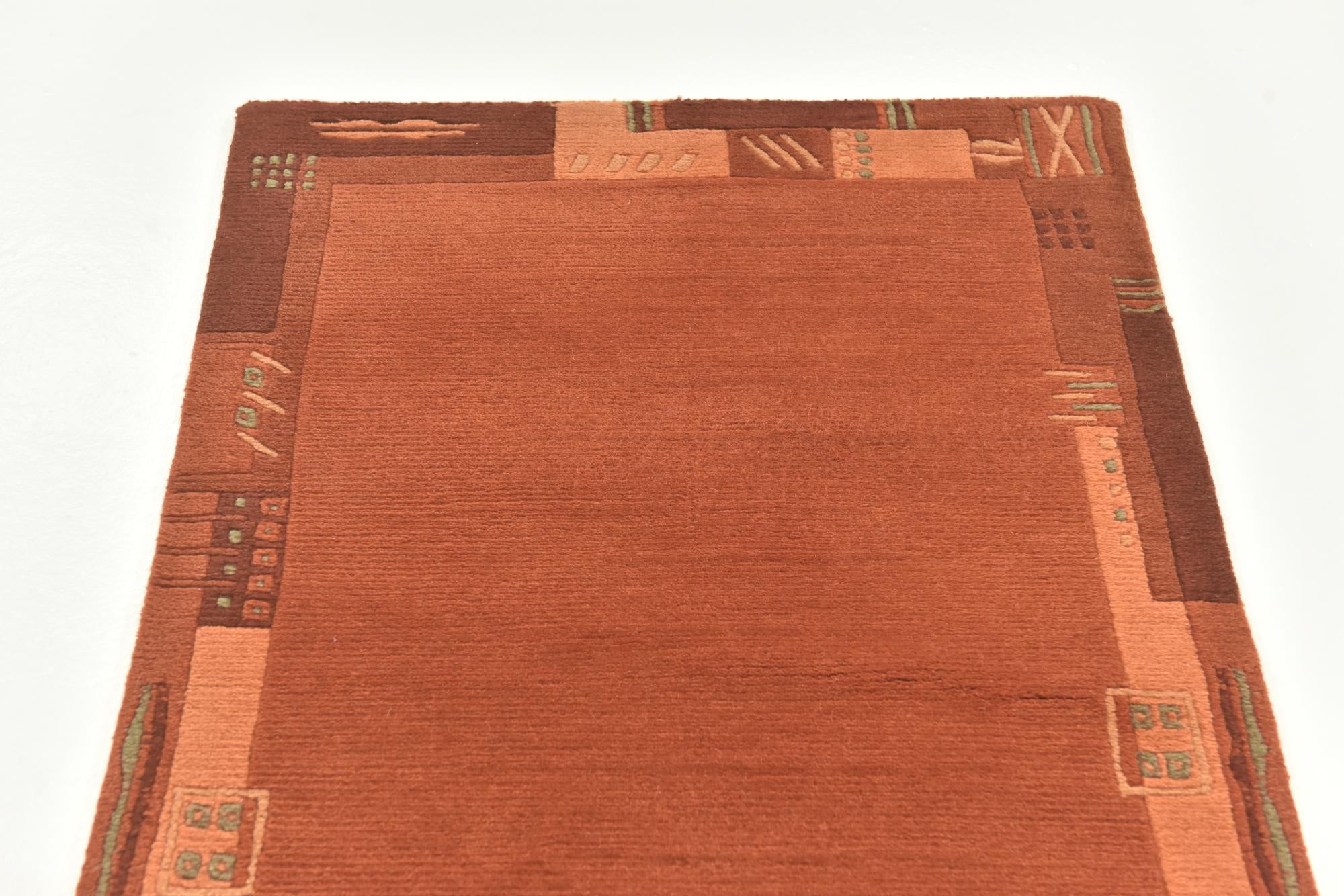 2' 4 x 4' 6 Hand Knotted Nepal Wool Rug