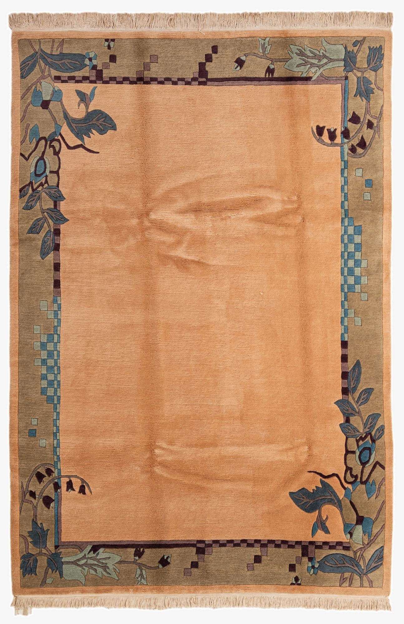 6' 7 x 9' 8  Hand Knotted Nepal Wool Rug