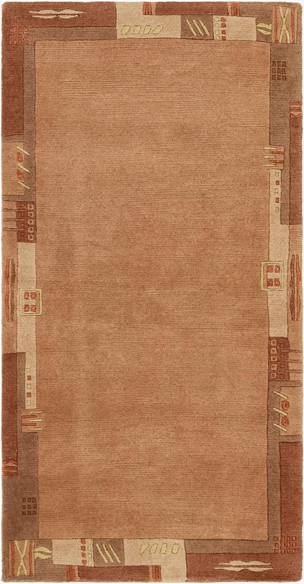 2' 4 x 4' 7  Hand Knotted Nepal Wool Rug