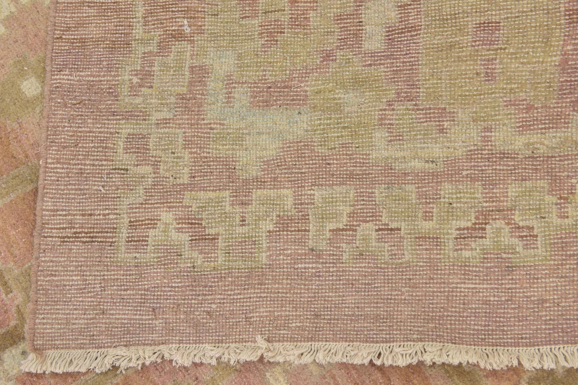 12' 9 x 19' 2 Hand Knotted Oushak Wool Rug