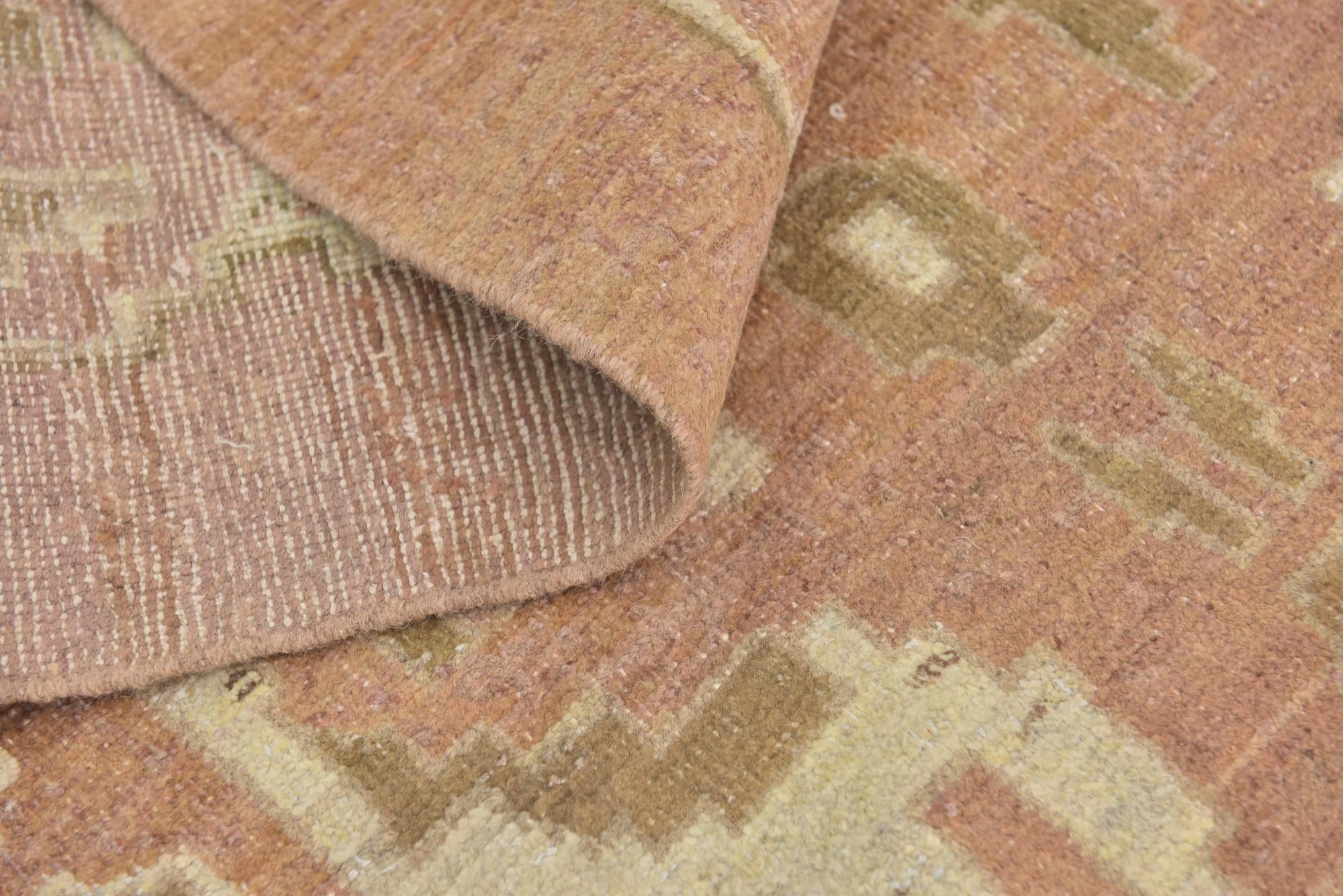 12' 9 x 19' 2 Hand Knotted Oushak Wool Rug