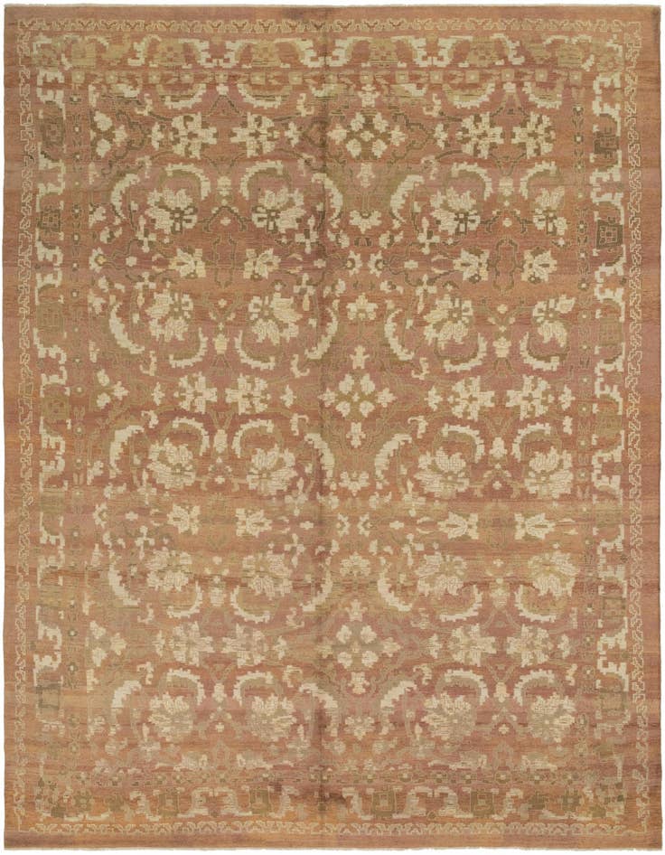 Detail image of 12' 9 x 19' 2 Hand Knotted Oushak Wool Rug