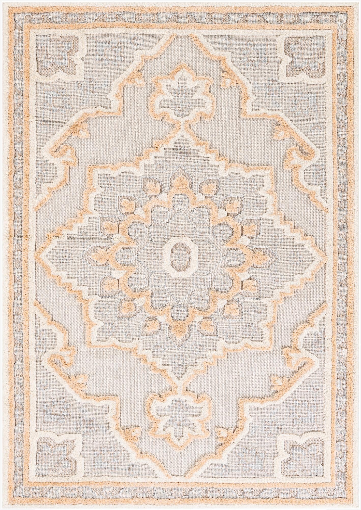 5' 2 x 7' 5  Washable Traditional Indoor / Outdoor Rug