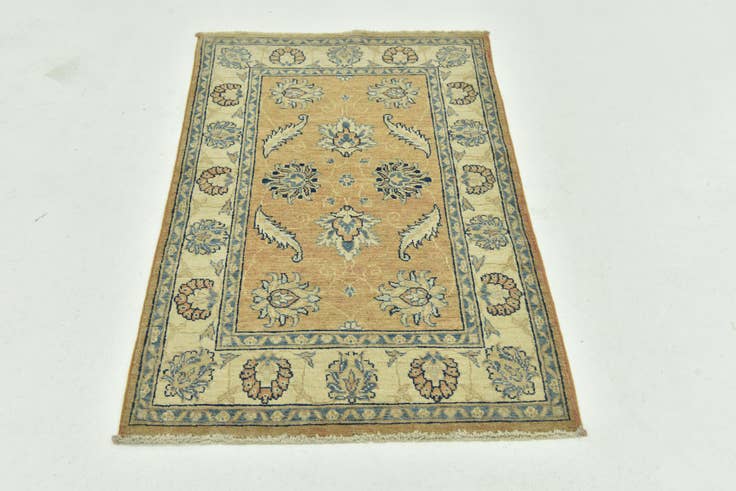 Detail image of 2' 8 x 4' 5 Hand Knotted Peshawar Ziegler Rug