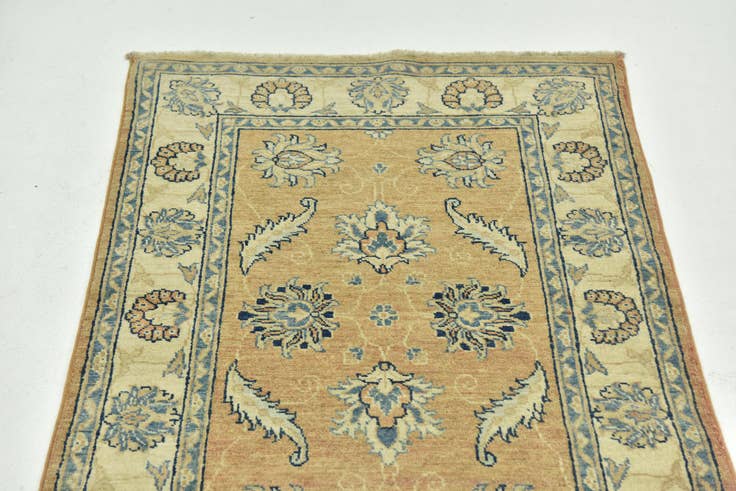 Detail image of 2' 8 x 4' 5 Hand Knotted Peshawar Ziegler Rug