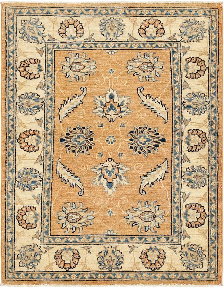 Detail image of 2' 8 x 4' 5 Hand Knotted Peshawar Ziegler Rug