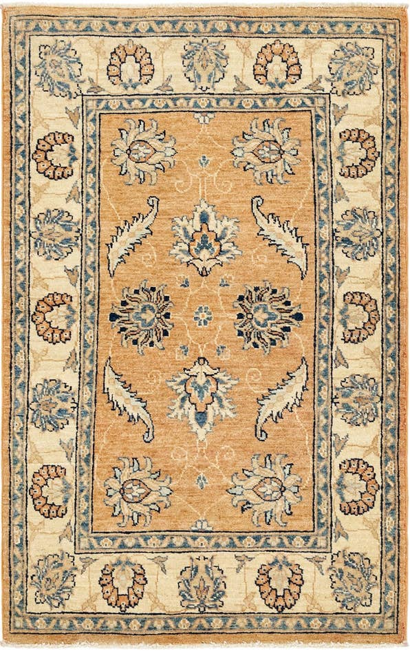 Detail image of 2' 8 x 4' 5 Hand Knotted Peshawar Ziegler Rug