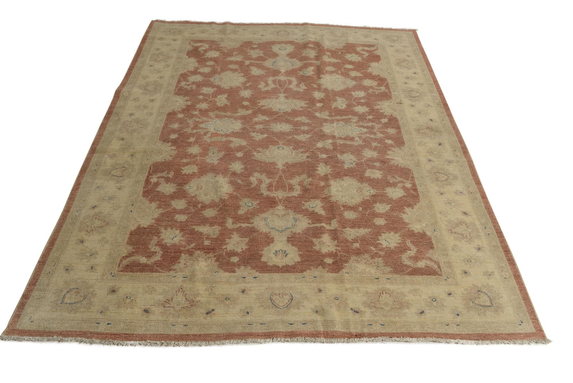 6' 2 x 8' 2 Hand Knotted Peshawar Ziegler Rug