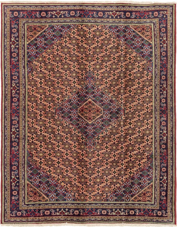Detail image of 6' 7 x 9' 10 Hand Knotted Tabriz Persian Wool Rug