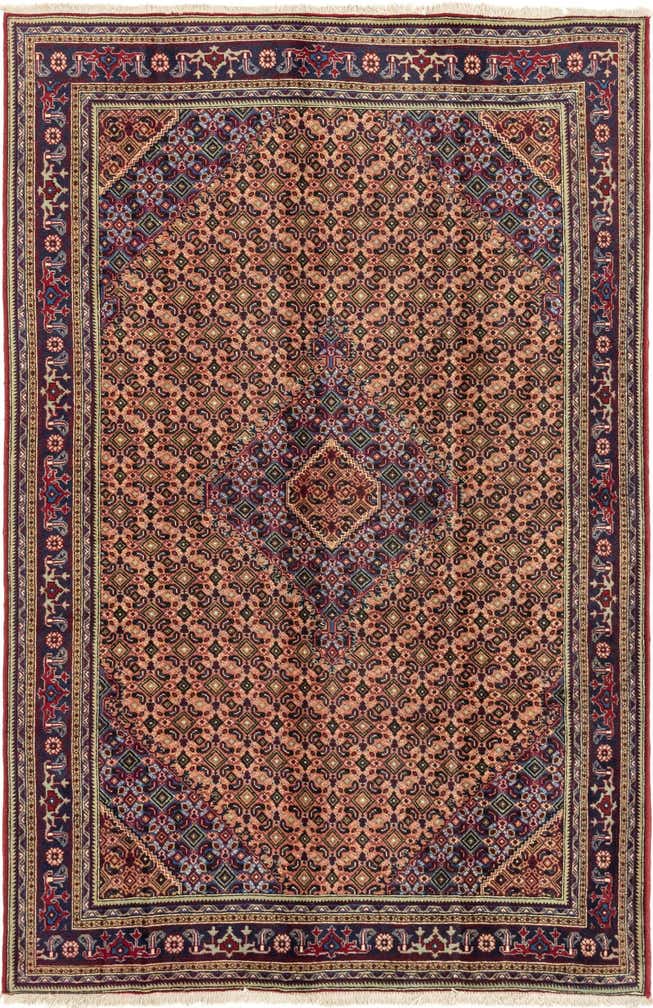 6' 7 x 9' 10 Hand Knotted Tabriz Persian Wool Rug