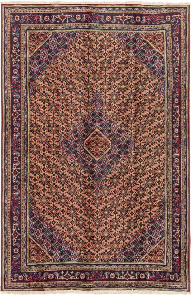 Detail image of 6' 7 x 9' 10 Hand Knotted Tabriz Persian Wool Rug
