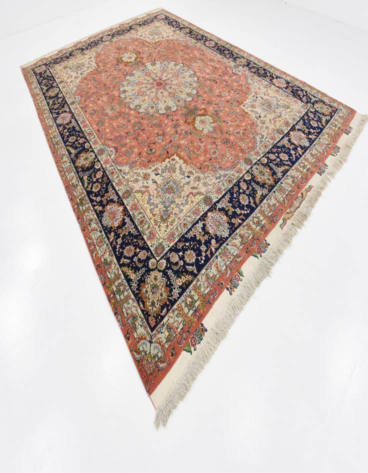 Detail image of 9' 6 x 13' 7 Hand Knotted Tabriz Persian Rug