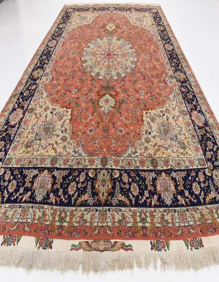 Detail image of 9' 6 x 13' 7 Hand Knotted Tabriz Persian Rug