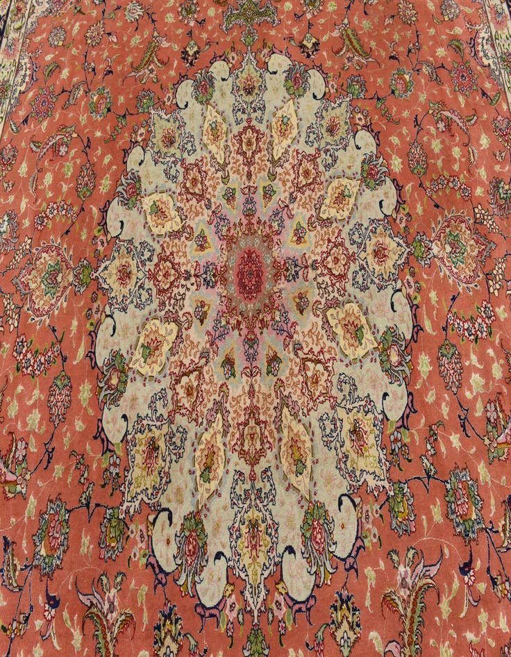 Detail image of 9' 6 x 13' 7 Hand Knotted Tabriz Persian Rug