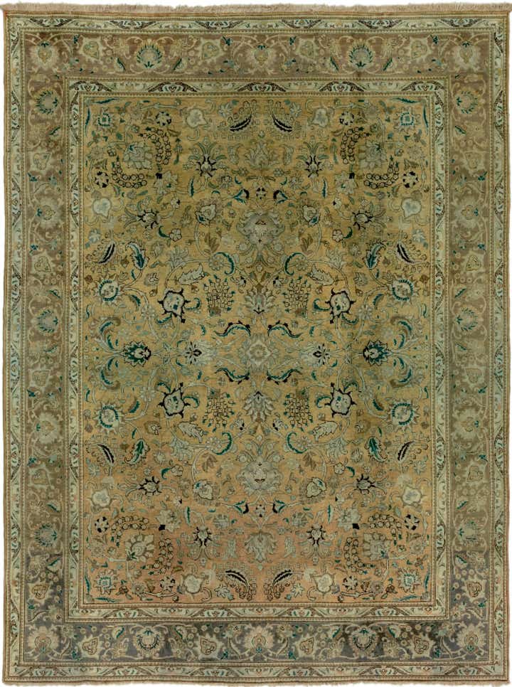 9' 10 x 13' 3 Hand Knotted Tabriz Persian Wool Rug