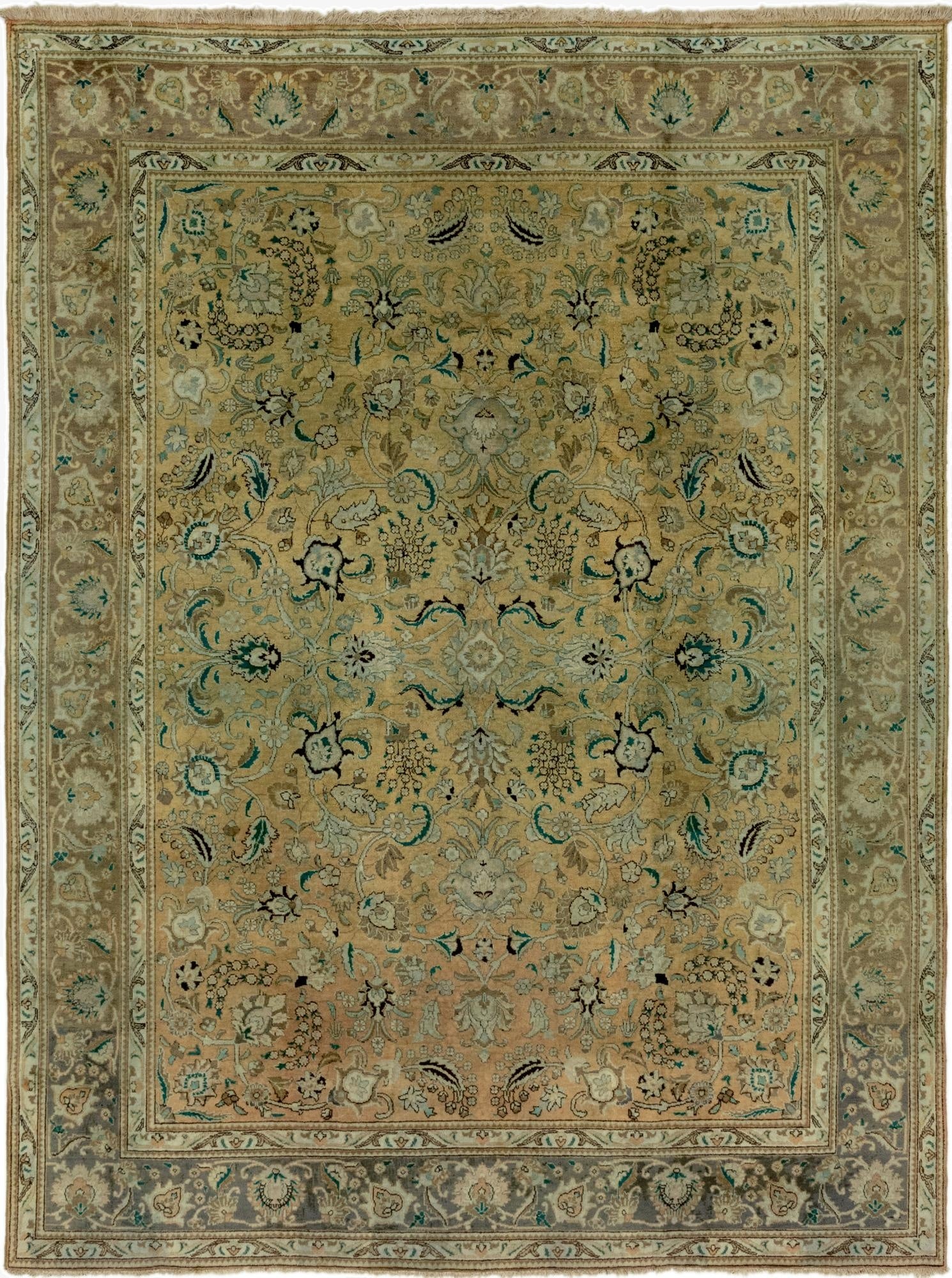 9' 10 x 13' 3  Hand Knotted Tabriz Persian Wool Rug
