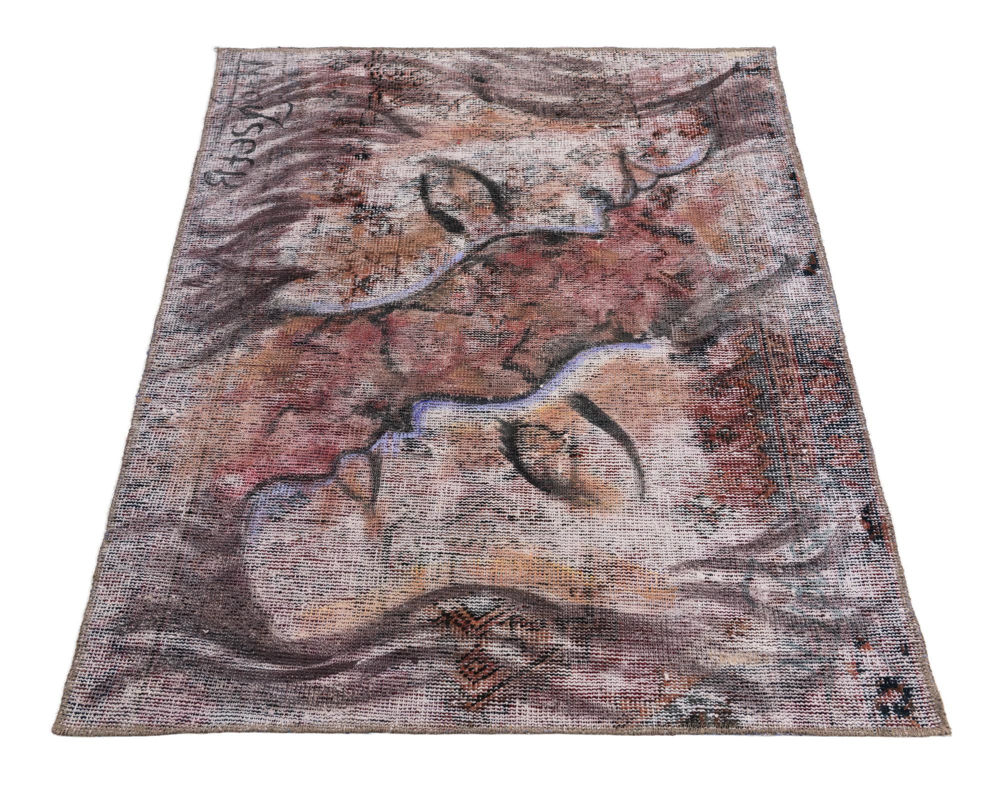 3' 2 x 4' Hand Knotted Ultra Vintage Persian Wool Rug