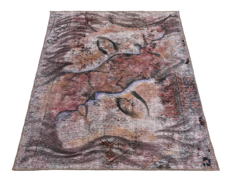 Detail image of 3' 2 x 4' Hand Knotted Ultra Vintage Persian Wool Rug