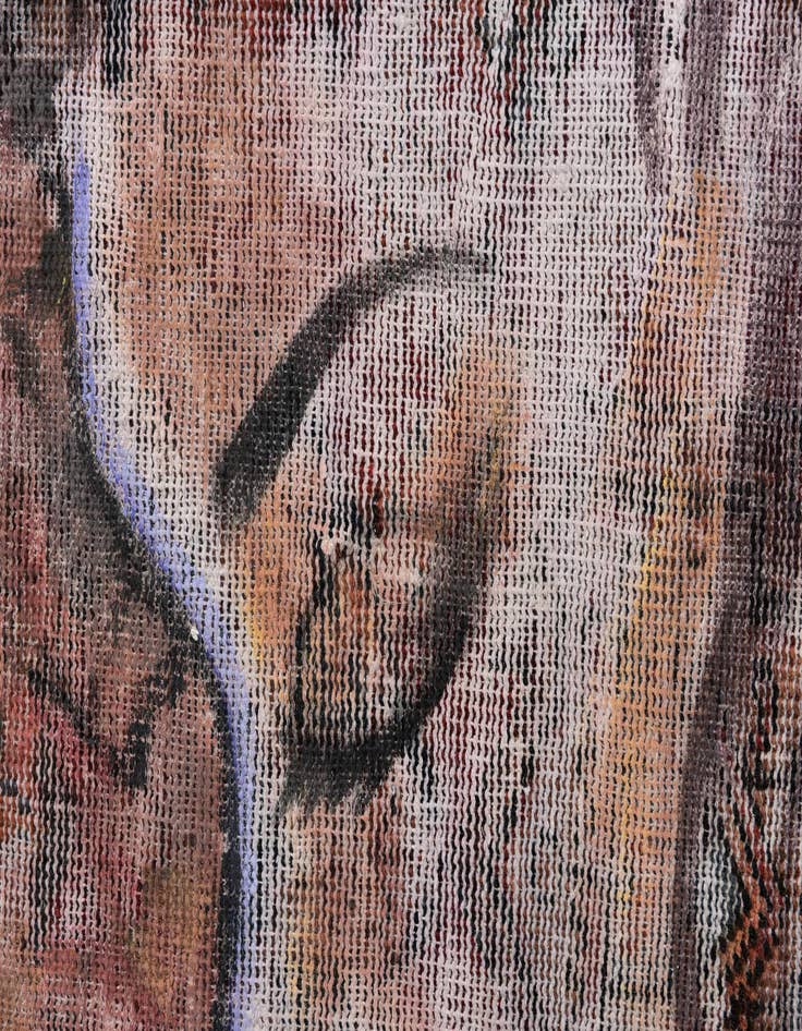 Detail image of 3' 2 x 4'  Hand Knotted Ultra Vintage Persian Wool Rug