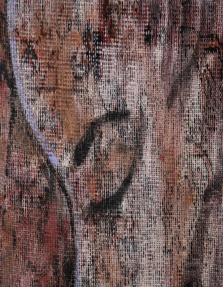 Detail image of 3' 2 x 4'  Hand Knotted Ultra Vintage Persian Wool Rug