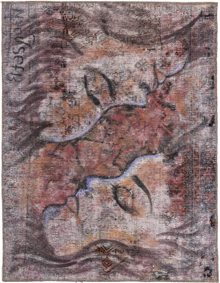 Detail image of 3' 2 x 4' Hand Knotted Ultra Vintage Persian Wool Rug