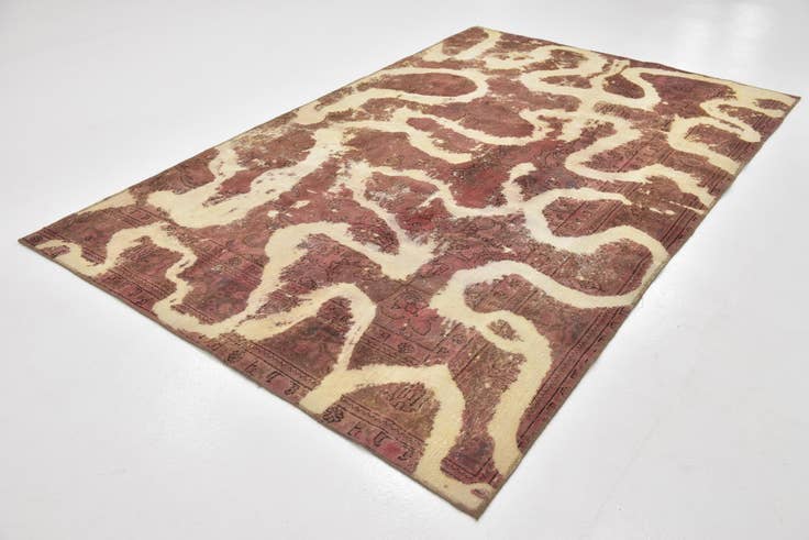 Detail image of 5' 9 x 9' Hand Knotted Ultra Vintage Persian Wool Rug