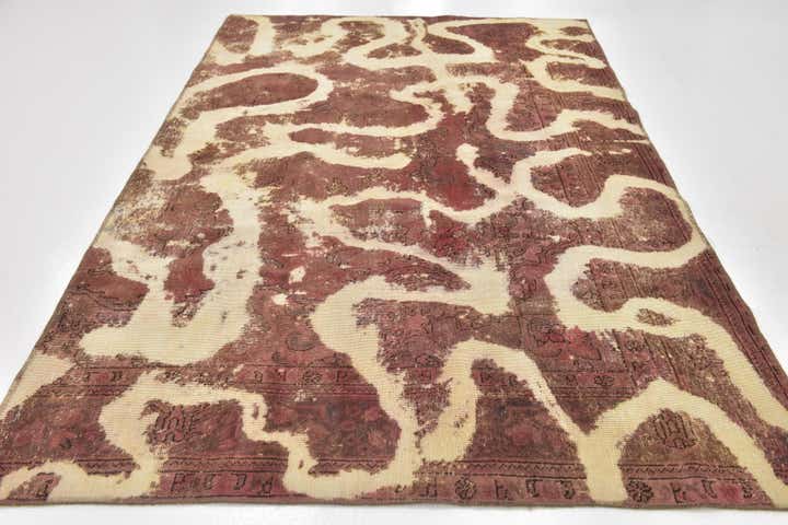 5' 9 x 9' Hand Knotted Ultra Vintage Persian Wool Rug
