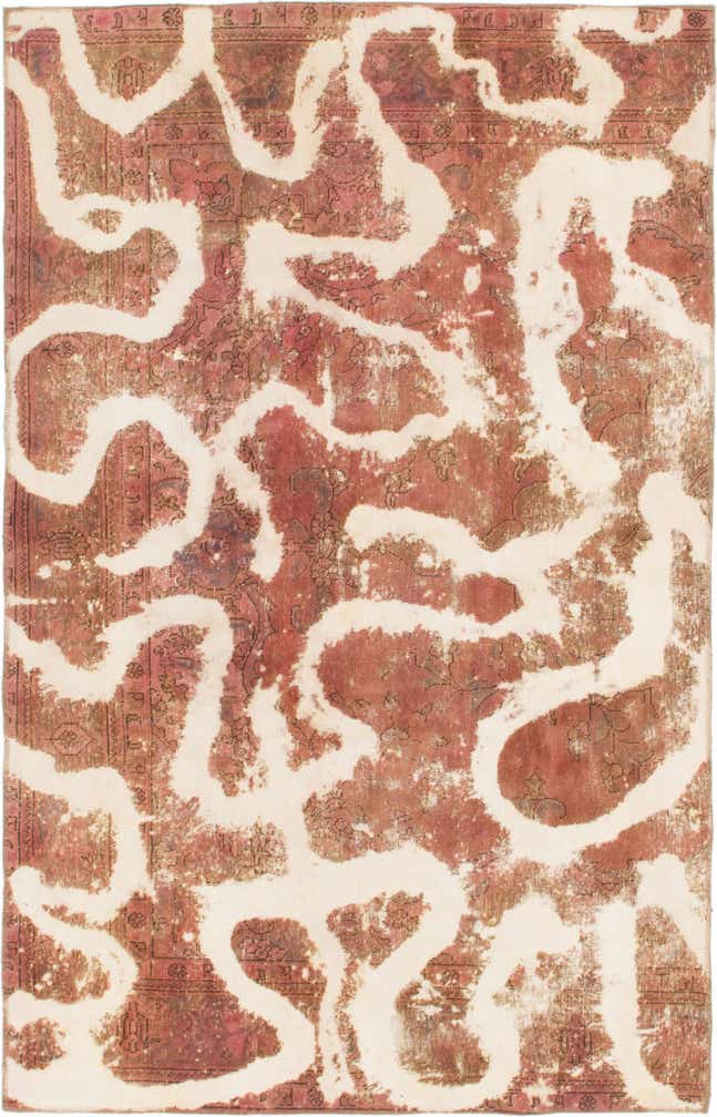 5' 9 x 9' Hand Knotted Ultra Vintage Persian Wool Rug