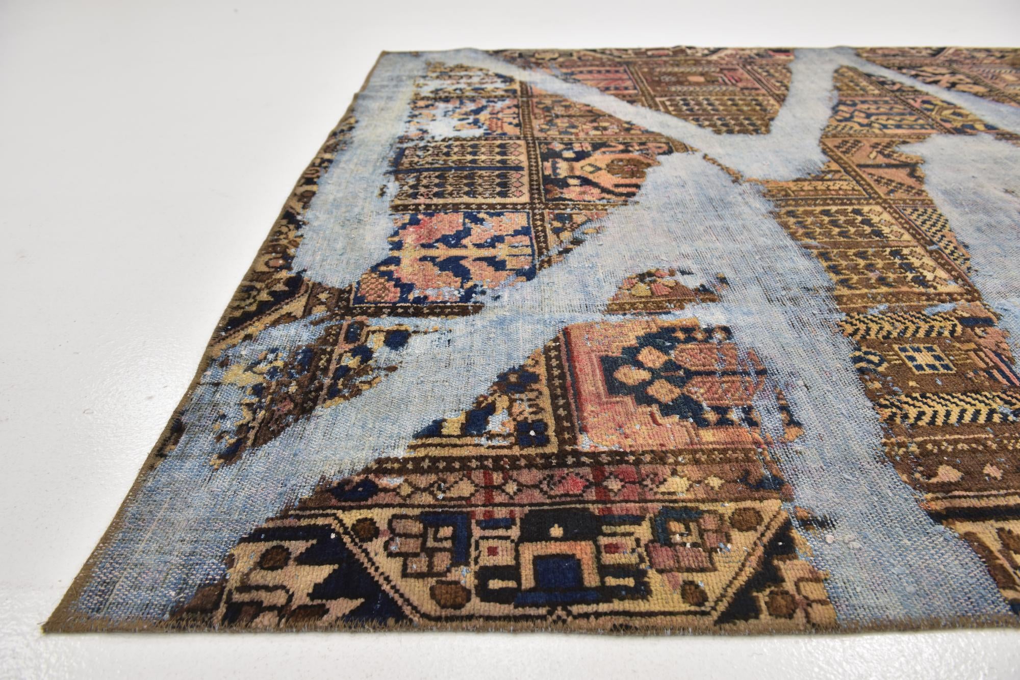 6' 7 x 8' 7 Hand Knotted Ultra Vintage Persian Wool Rug