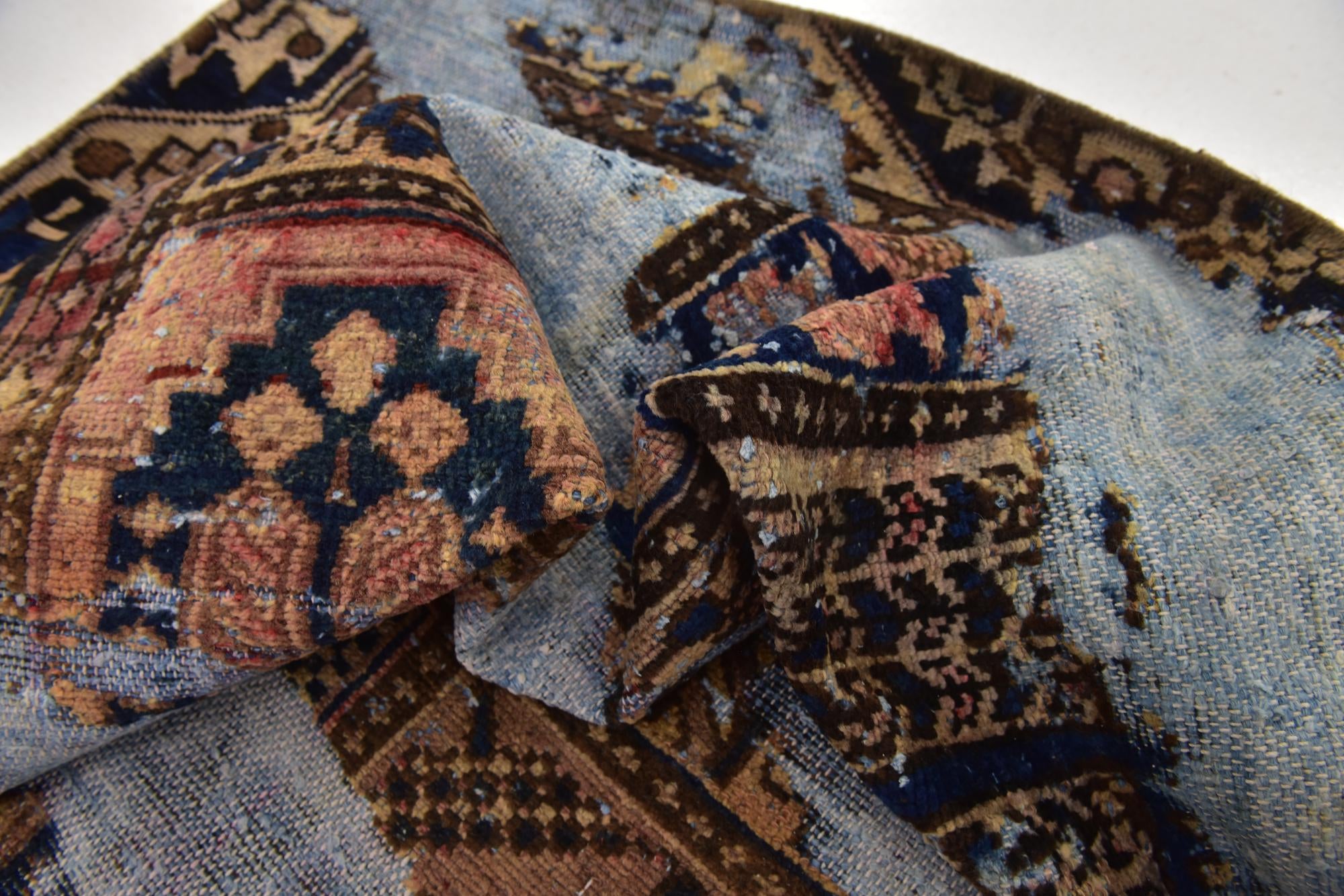 6' 7 x 8' 7 Hand Knotted Ultra Vintage Persian Wool Rug
