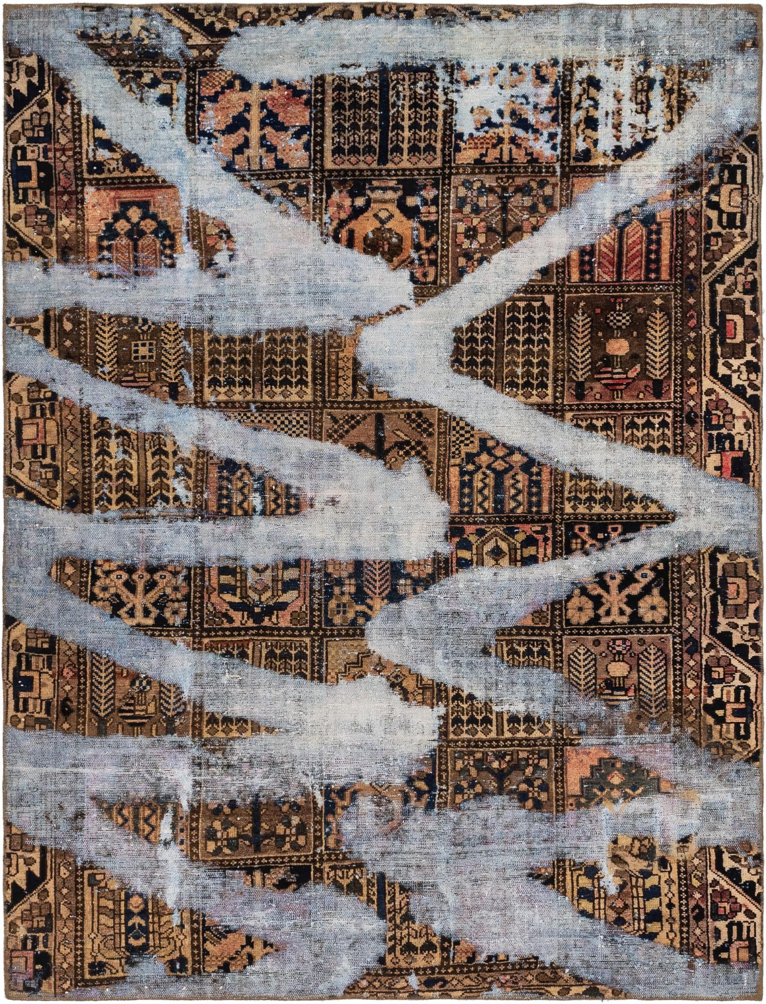 6' 7 x 8' 7 Hand Knotted Ultra Vintage Persian Wool Rug
