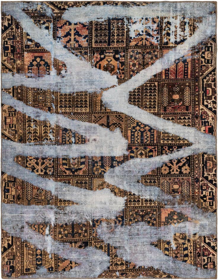 Detail image of 6' 7 x 8' 7 Hand Knotted Ultra Vintage Persian Wool Rug